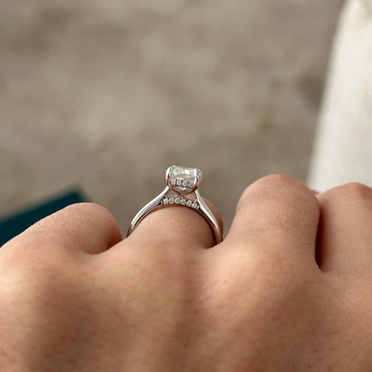 Round Halo, Pave & Split Shank Engagement Ring – 1.93 CT Lab Grown Diamond