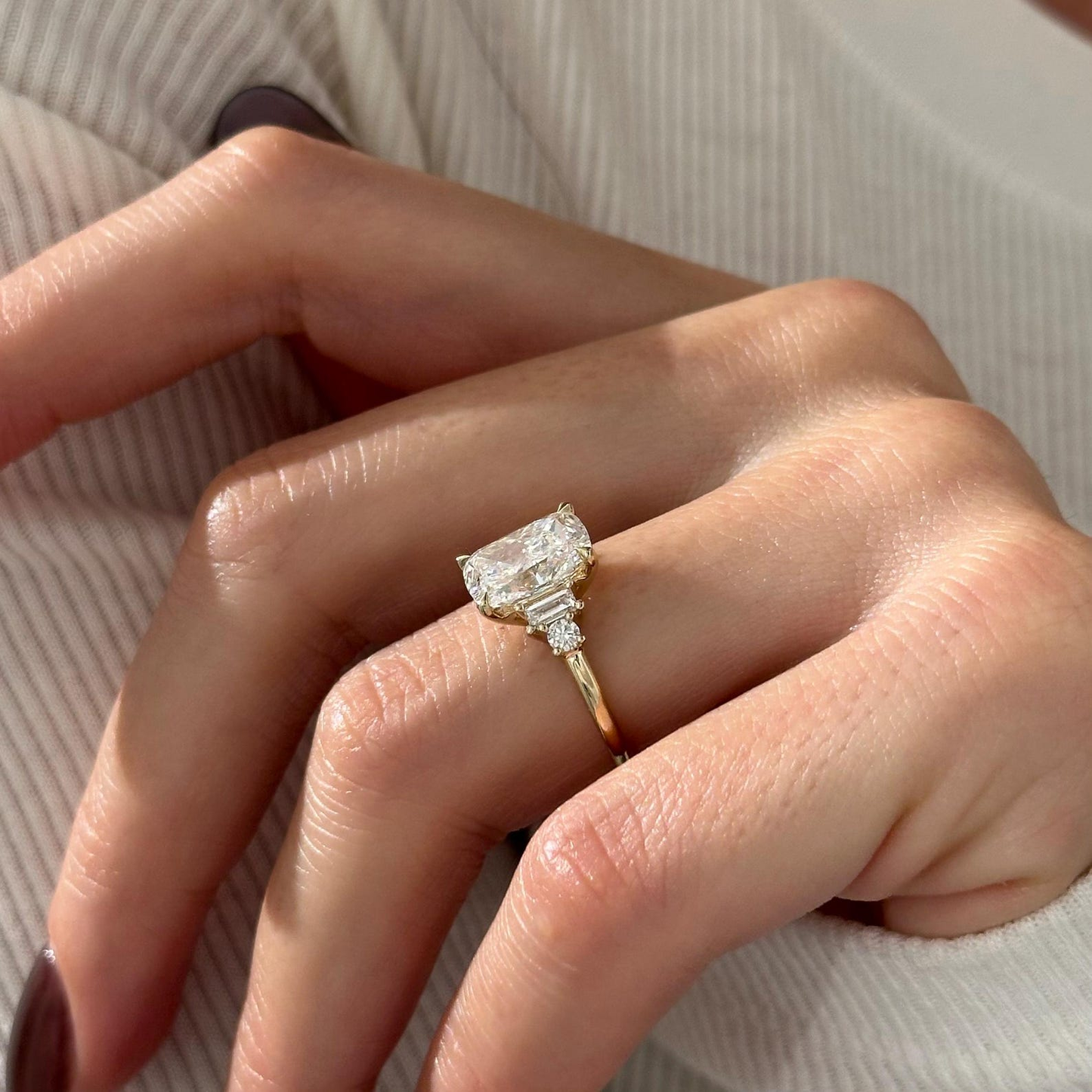 Round Halo, Pave & Split Shank Engagement Ring – 1.93 CT Lab Grown Diamond