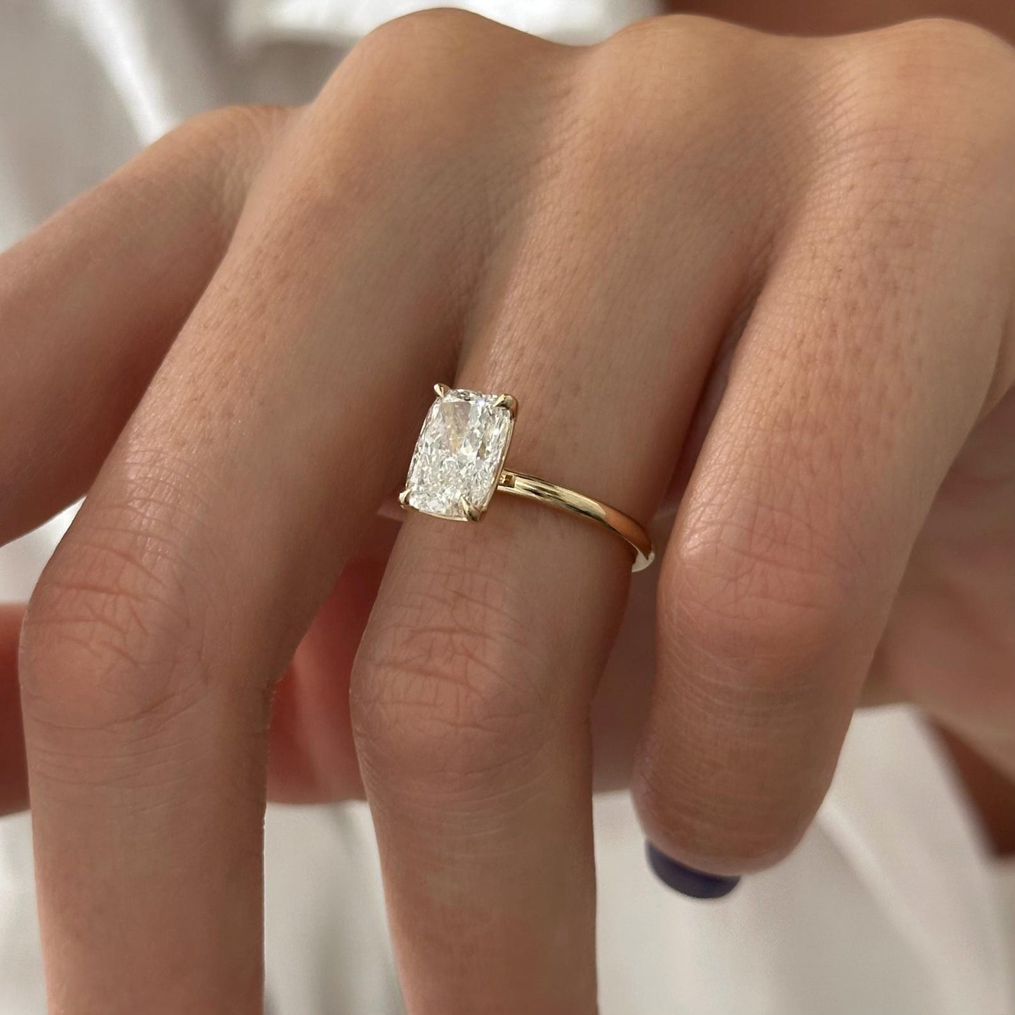 Round Halo, Pave & Split Shank Engagement Ring – 1.93 CT Lab Grown Diamond