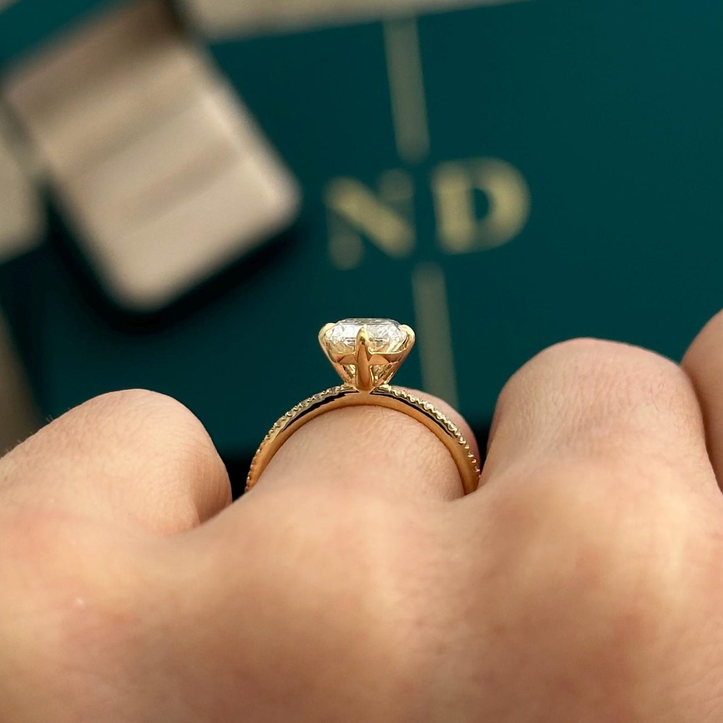 Round Halo, Pave & Split Shank Engagement Ring – 1.93 CT Lab Grown Diamond