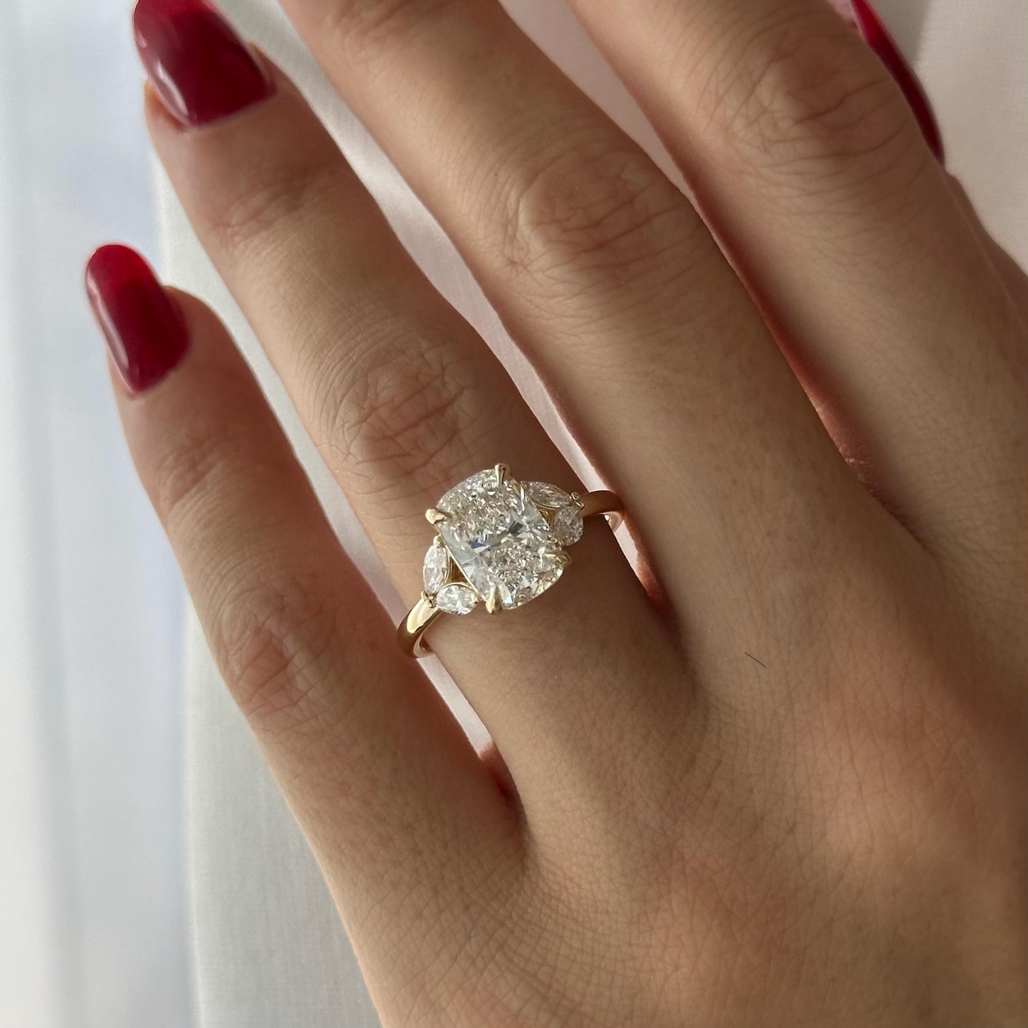 Round Halo, Pave & Split Shank Engagement Ring – 1.93 CT Lab Grown Diamond
