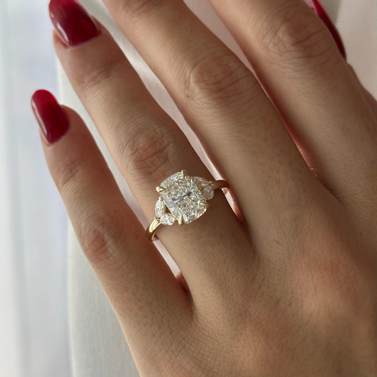 Round Halo, Pave & Split Shank Engagement Ring – 1.93 CT Lab Grown Diamond