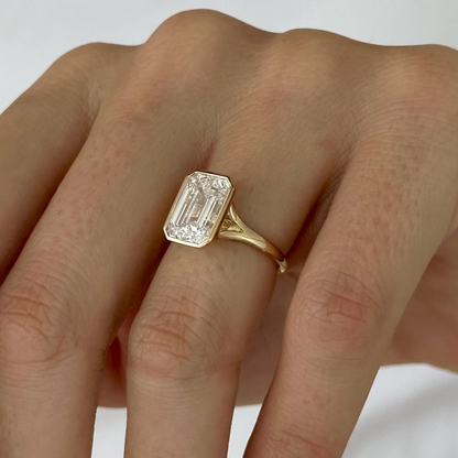 Round Halo, Pave & Split Shank Engagement Ring – 1.93 CT Lab Grown Diamond
