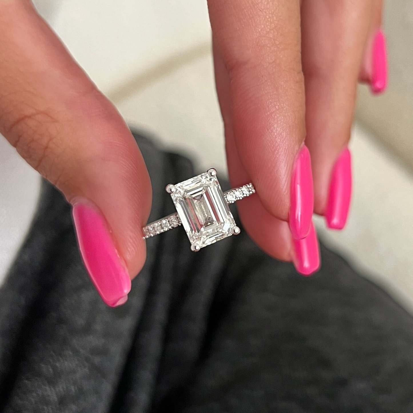Round Halo, Pave & Split Shank Engagement Ring – 1.93 CT Lab Grown Diamond