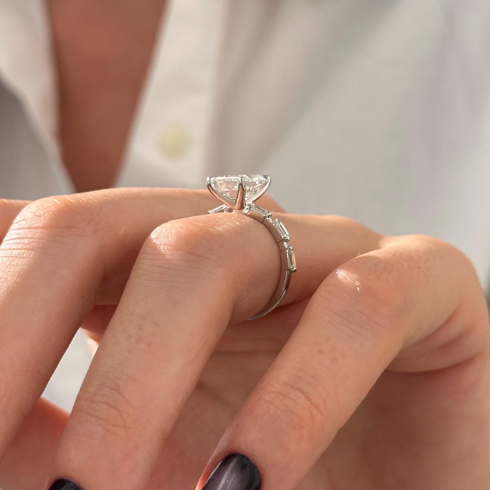 Round Halo, Pave & Split Shank Engagement Ring – 1.93 CT Lab Grown Diamond