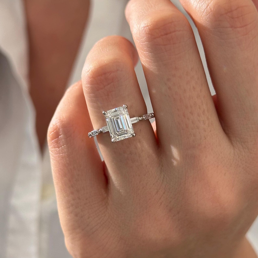 Round Halo, Pave & Split Shank Engagement Ring – 1.93 CT Lab Grown Diamond