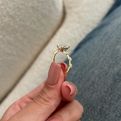 Round Halo, Pave & Split Shank Engagement Ring – 1.93 CT Lab Grown Diamond