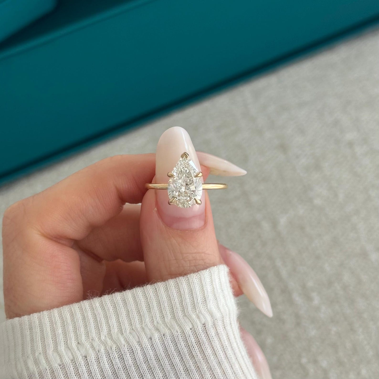 Round Halo, Pave & Split Shank Engagement Ring – 1.93 CT Lab Grown Diamond