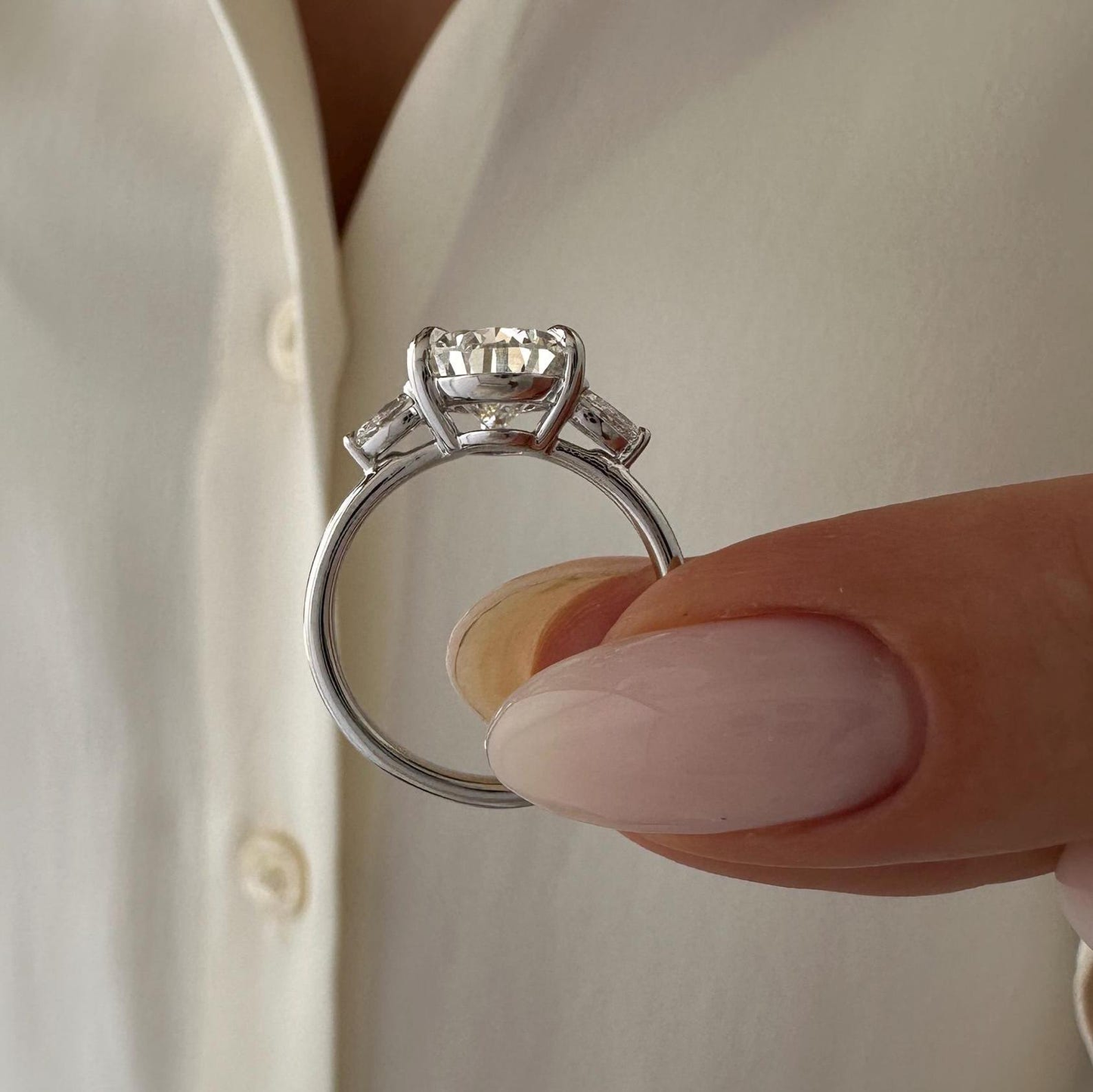 Round Halo, Pave & Split Shank Engagement Ring – 1.93 CT Lab Grown Diamond