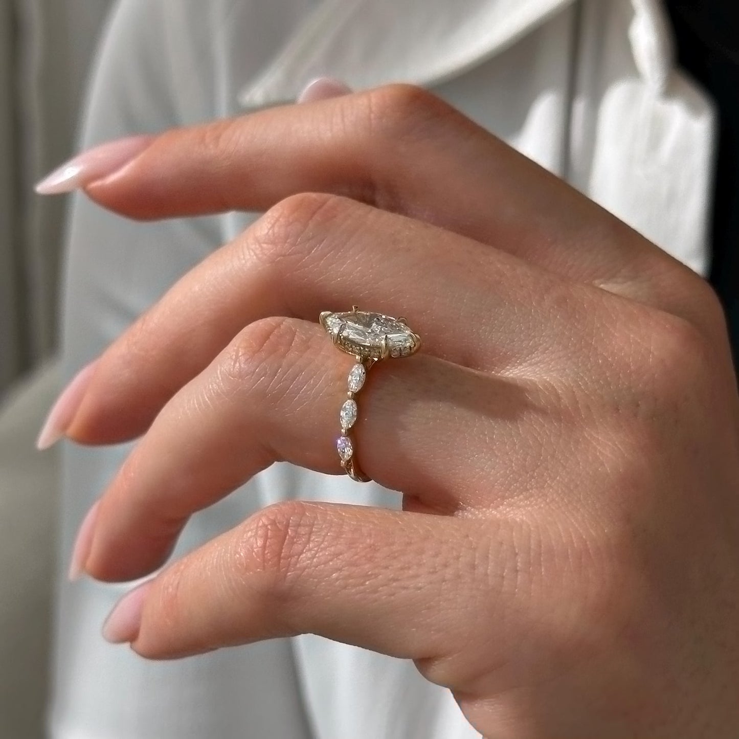 Round Halo, Pave & Split Shank Engagement Ring – 1.93 CT Lab Grown Diamond