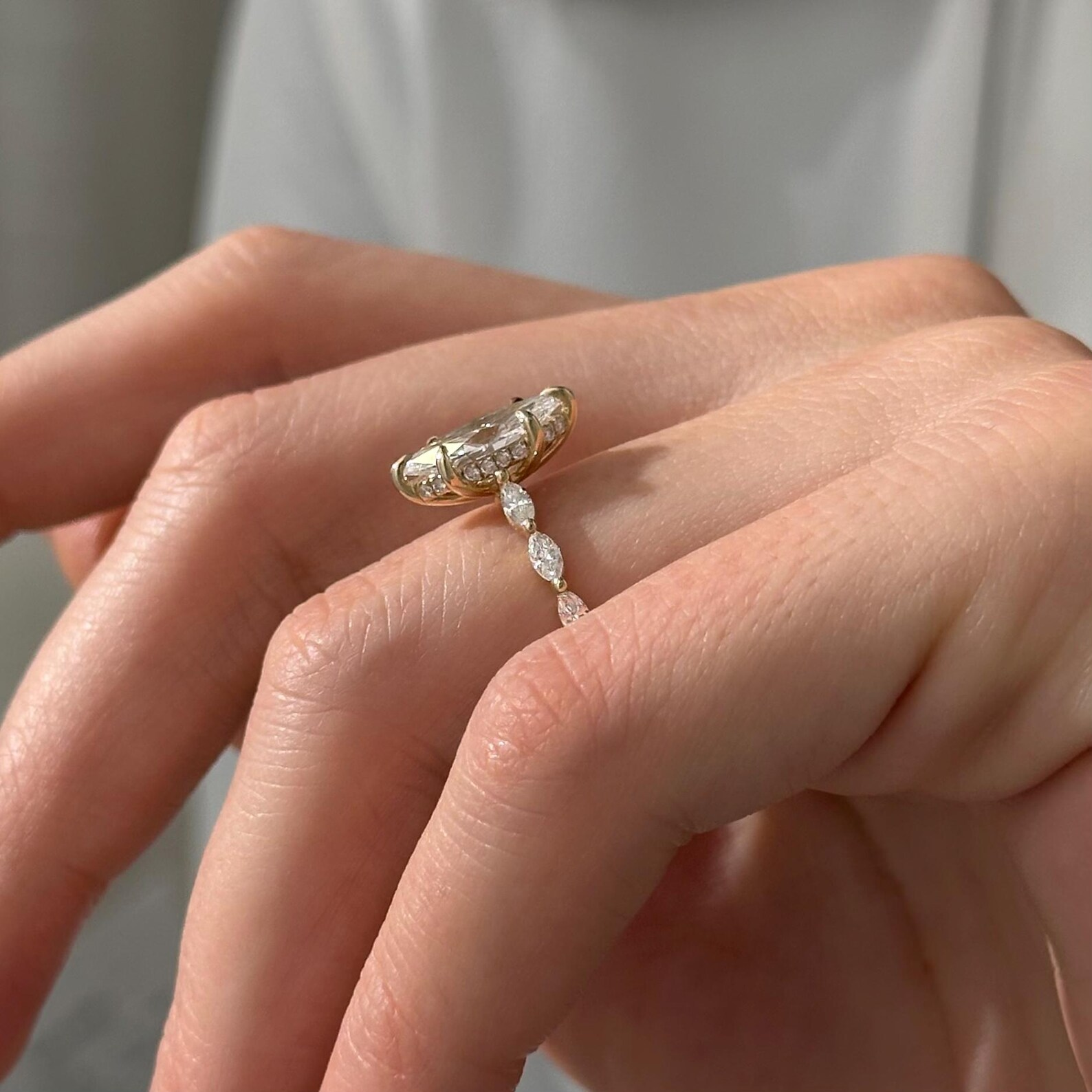 Round Halo, Pave & Split Shank Engagement Ring – 1.93 CT Lab Grown Diamond