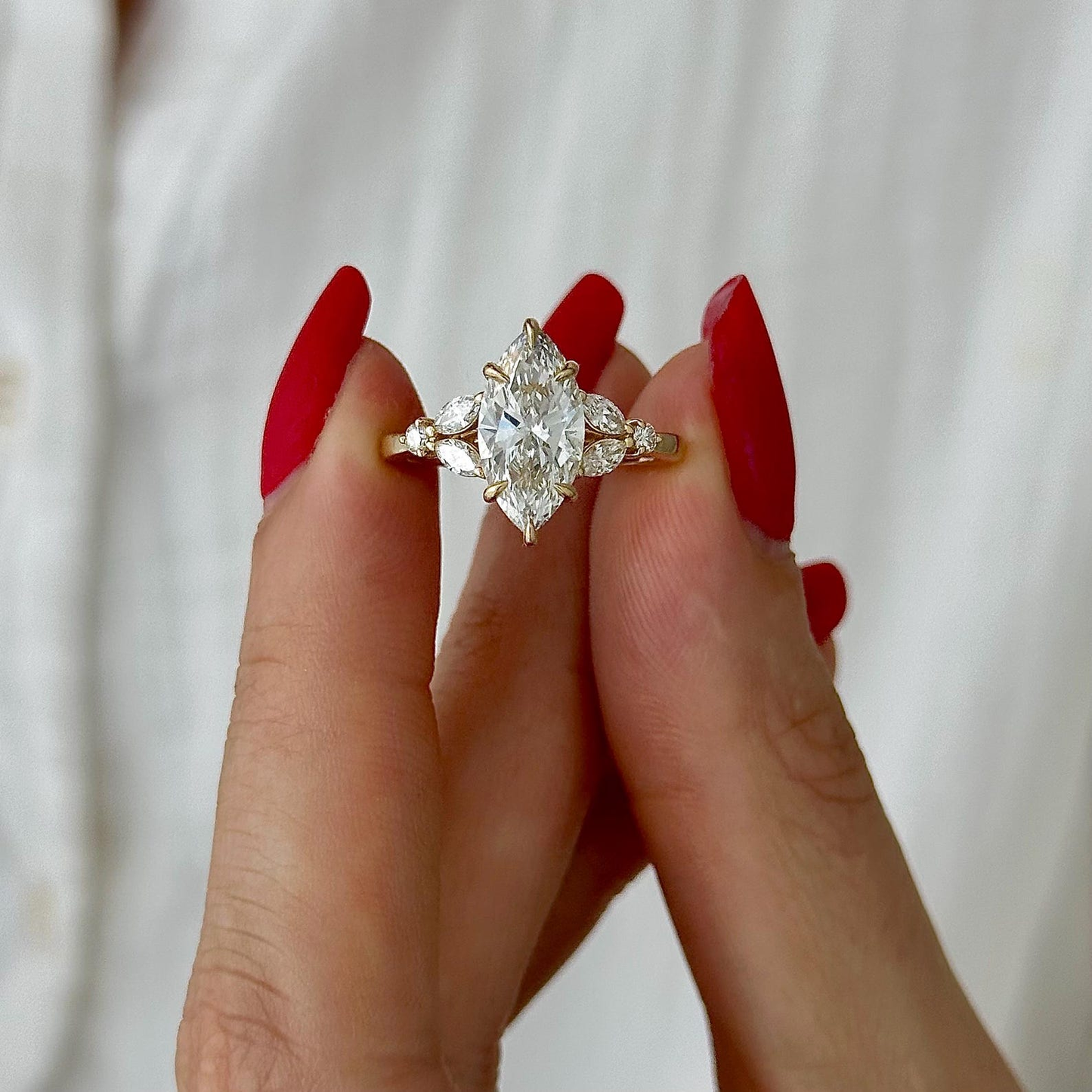 Round Halo, Pave & Split Shank Engagement Ring – 1.93 CT Lab Grown Diamond