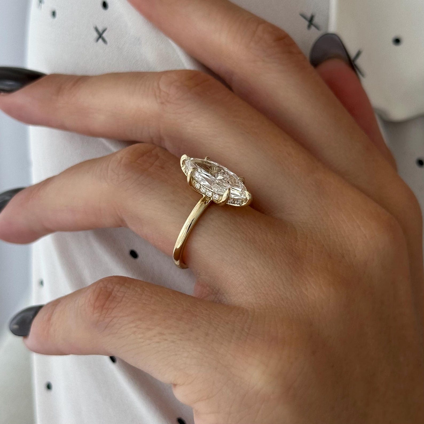 Round Halo, Pave & Split Shank Engagement Ring – 1.93 CT Lab Grown Diamond