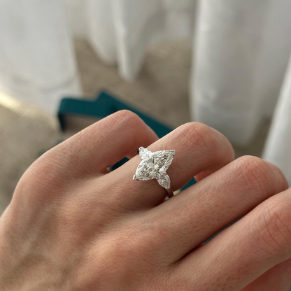 Round Halo, Pave & Split Shank Engagement Ring – 1.93 CT Lab Grown Diamond