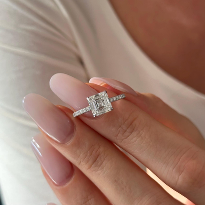 Round Halo, Pave & Split Shank Engagement Ring – 1.93 CT Lab Grown Diamond