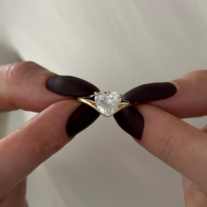 Heart Swirl Solitaire Engagement Ring – 2 CT Lab Grown Diamond