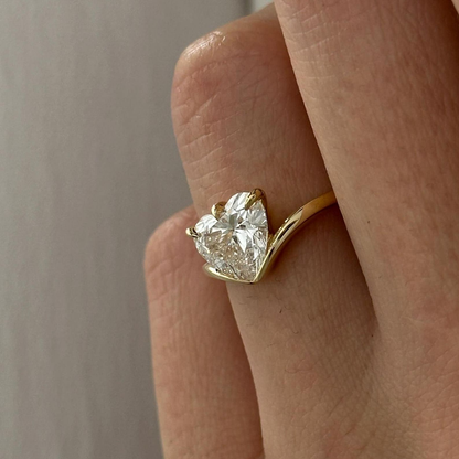 Heart Swirl Solitaire Engagement Ring – 2 CT Lab Grown Diamond