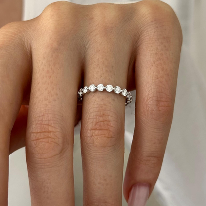 0.13 TCW Round Twisted DEF/VVS Lab Grown Diamond Wedding Band