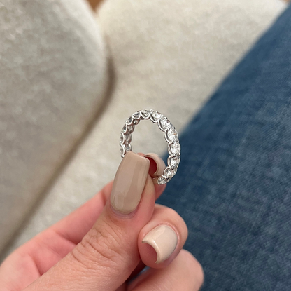 0.13 TCW Round Twisted DEF/VVS Lab Grown Diamond Wedding Band
