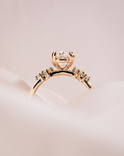 Cushion Hidden Halo Lab Grown Diamond Engagement Ring