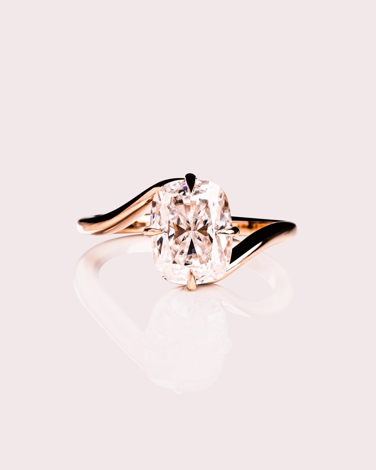 Cushion Hidden Halo Lab Grown Diamond Engagement Ring