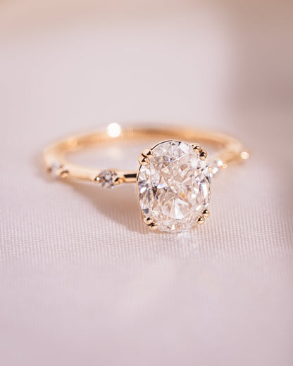 Cushion Hidden Halo Lab Grown Diamond Engagement Ring
