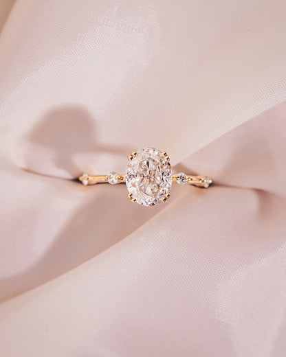 Cushion Hidden Halo Lab Grown Diamond Engagement Ring