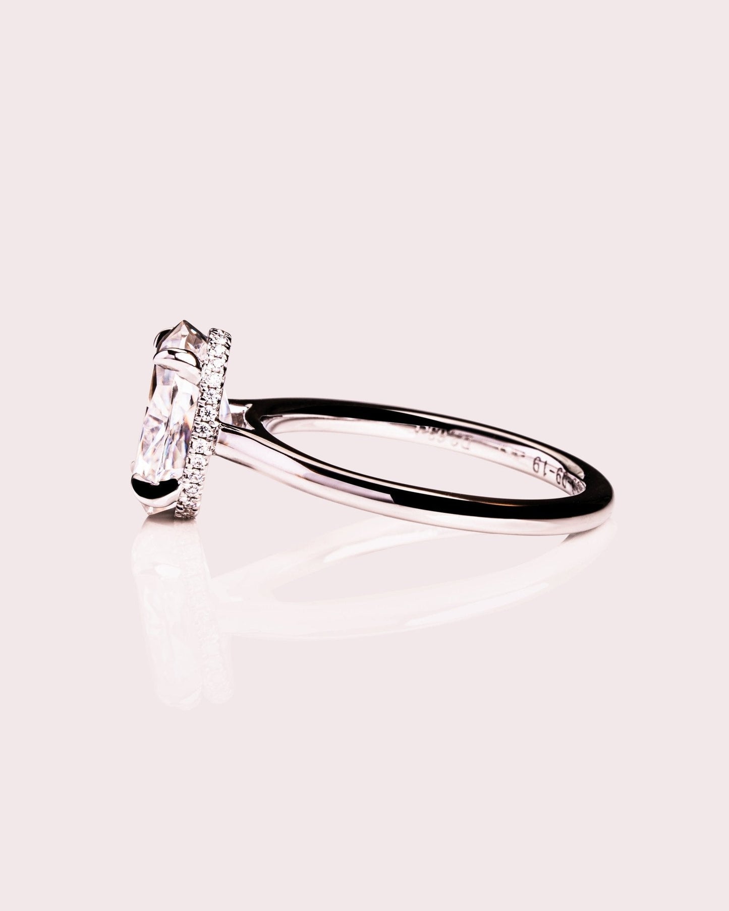 Cushion Hidden Halo Lab Grown Diamond Engagement Ring