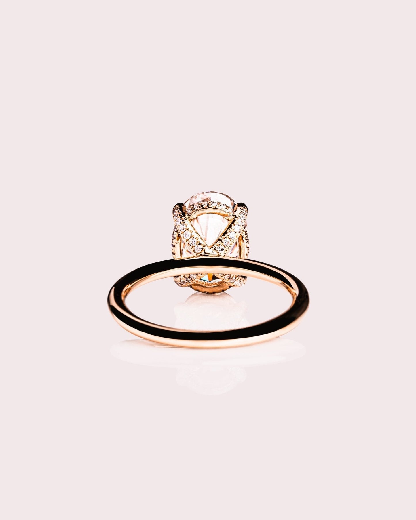 Cushion Hidden Halo Lab Grown Diamond Engagement Ring