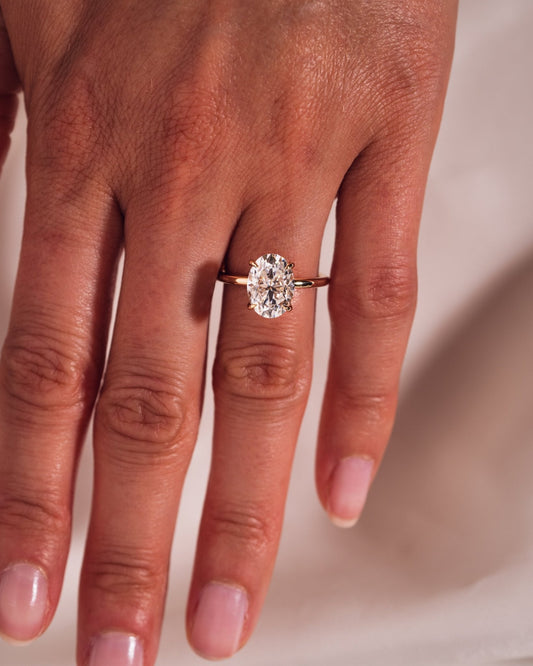 Cushion Hidden Halo Lab Grown Diamond Engagement Ring