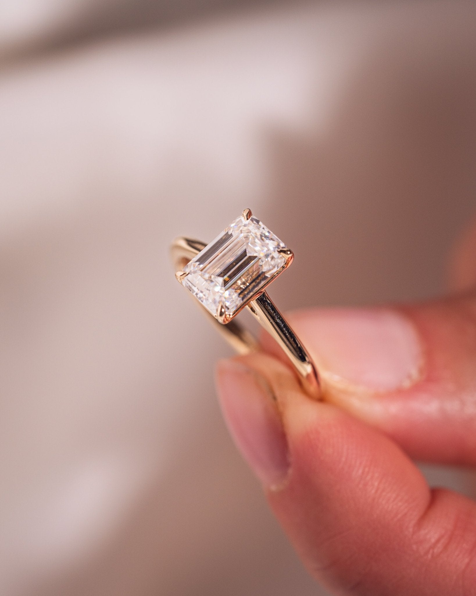 Cushion Hidden Halo Lab Grown Diamond Engagement Ring