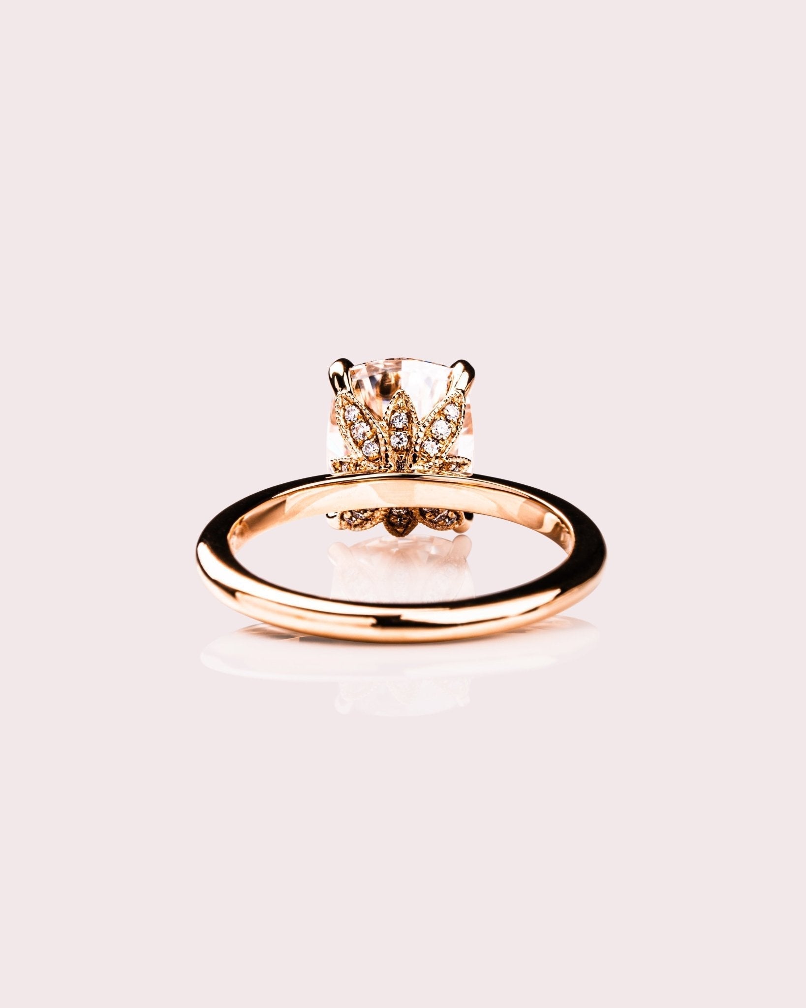 Cushion Hidden Halo Lab Grown Diamond Engagement Ring