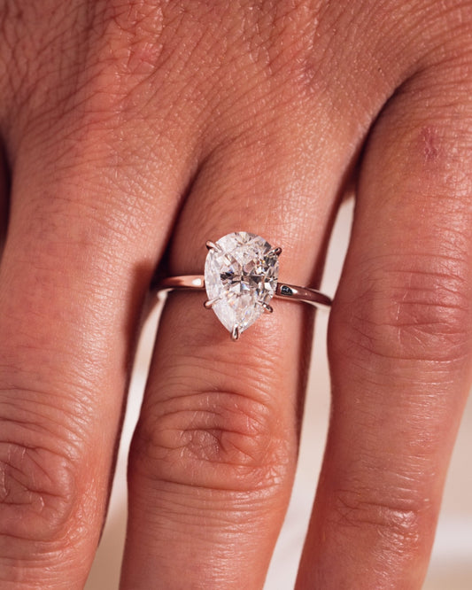 Cushion Hidden Halo Lab Grown Diamond Engagement Ring