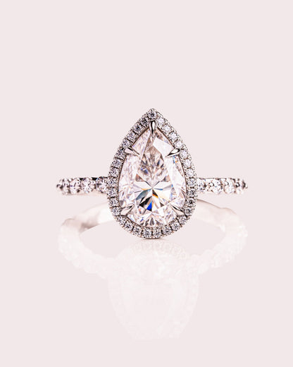 Cushion Hidden Halo Lab Grown Diamond Engagement Ring