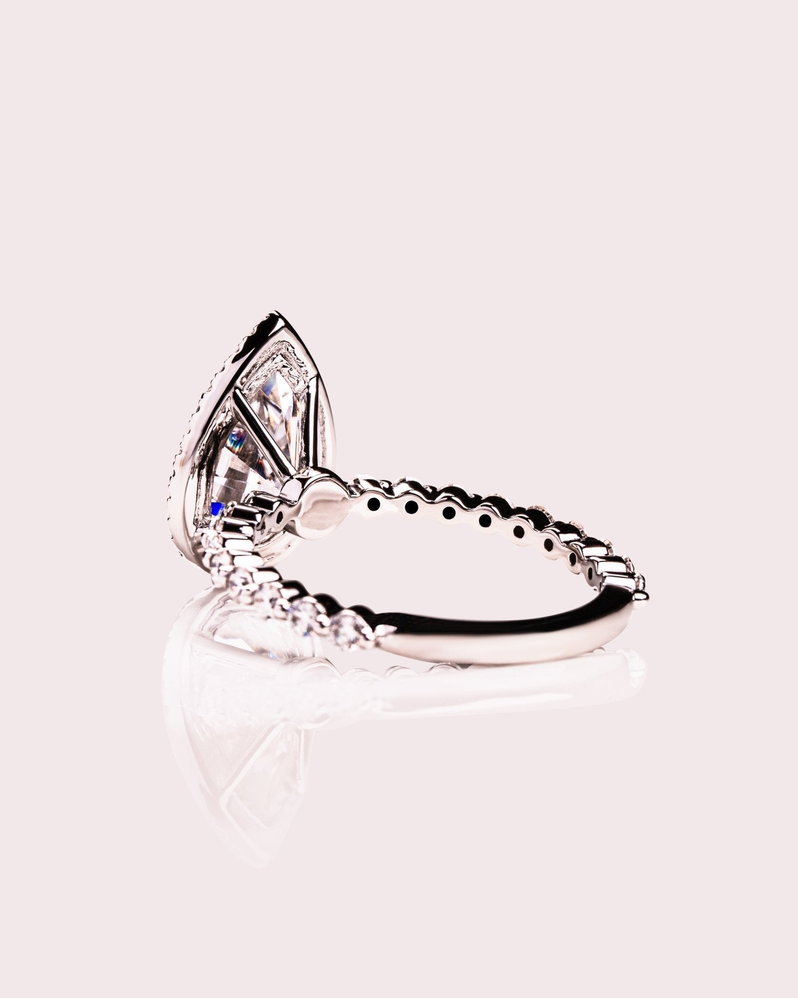 Cushion Hidden Halo Lab Grown Diamond Engagement Ring