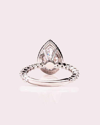 Cushion Hidden Halo Lab Grown Diamond Engagement Ring