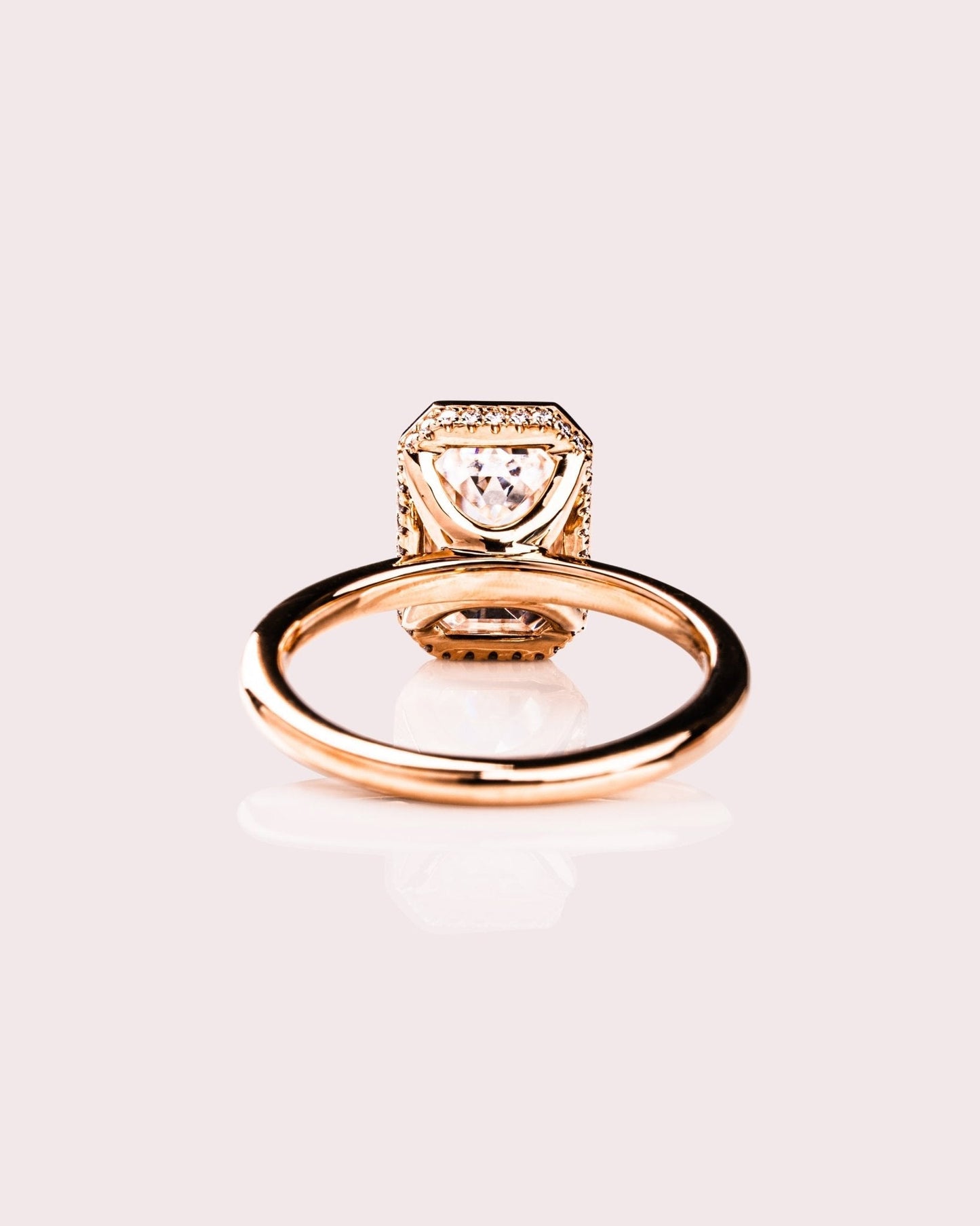 Cushion Hidden Halo Lab Grown Diamond Engagement Ring
