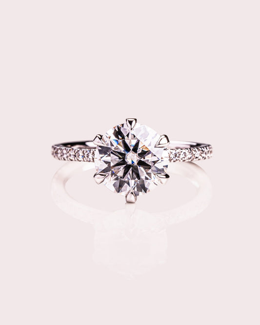 Cushion Hidden Halo Lab Grown Diamond Engagement Ring