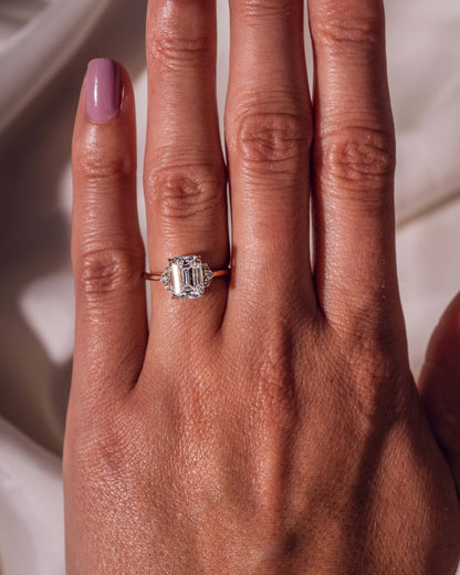 Cushion Hidden Halo Lab Grown Diamond Engagement Ring