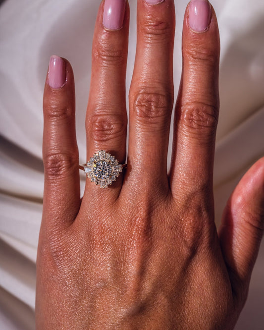 Cushion Hidden Halo Lab Grown Diamond Engagement Ring