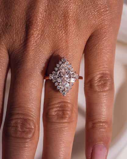 Cushion Hidden Halo Lab Grown Diamond Engagement Ring