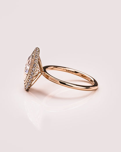 Cushion Hidden Halo Lab Grown Diamond Engagement Ring