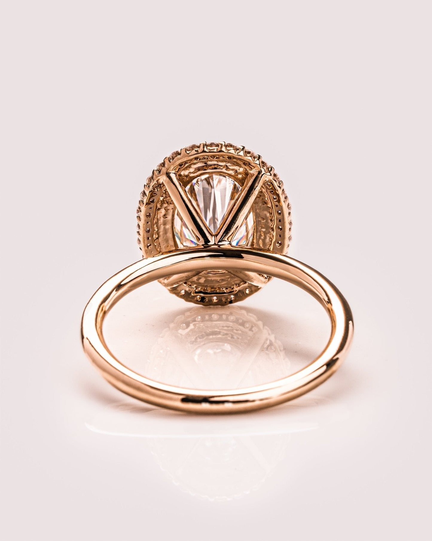 Cushion Hidden Halo Lab Grown Diamond Engagement Ring