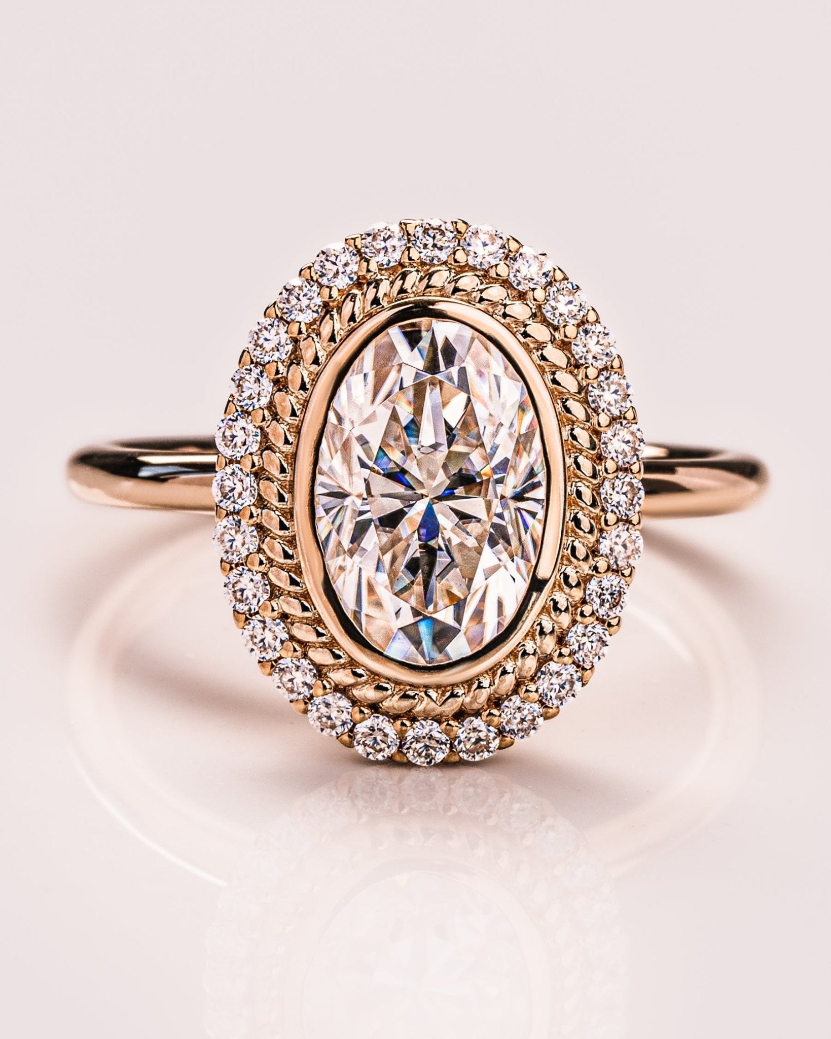 Cushion Hidden Halo Lab Grown Diamond Engagement Ring