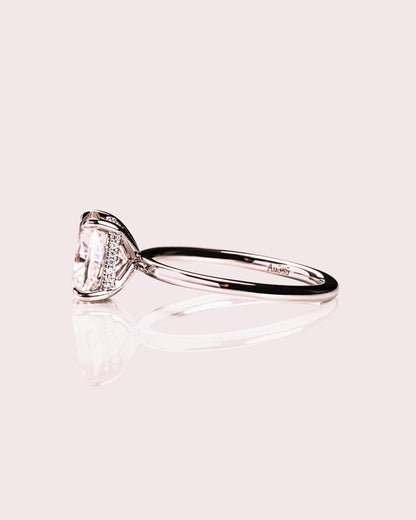 Cushion Hidden Halo Lab Grown Diamond Engagement Ring