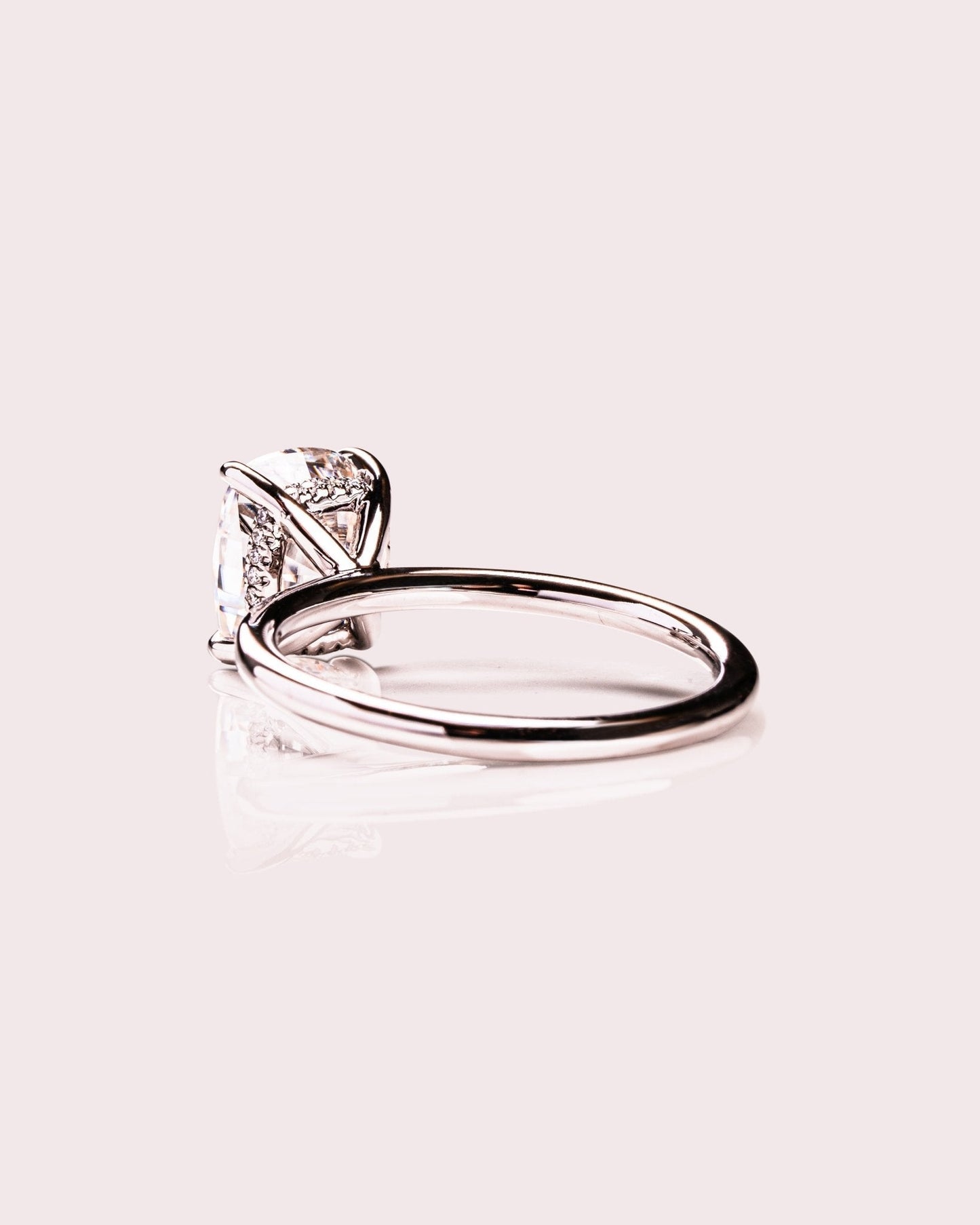 Cushion Hidden Halo Lab Grown Diamond Engagement Ring