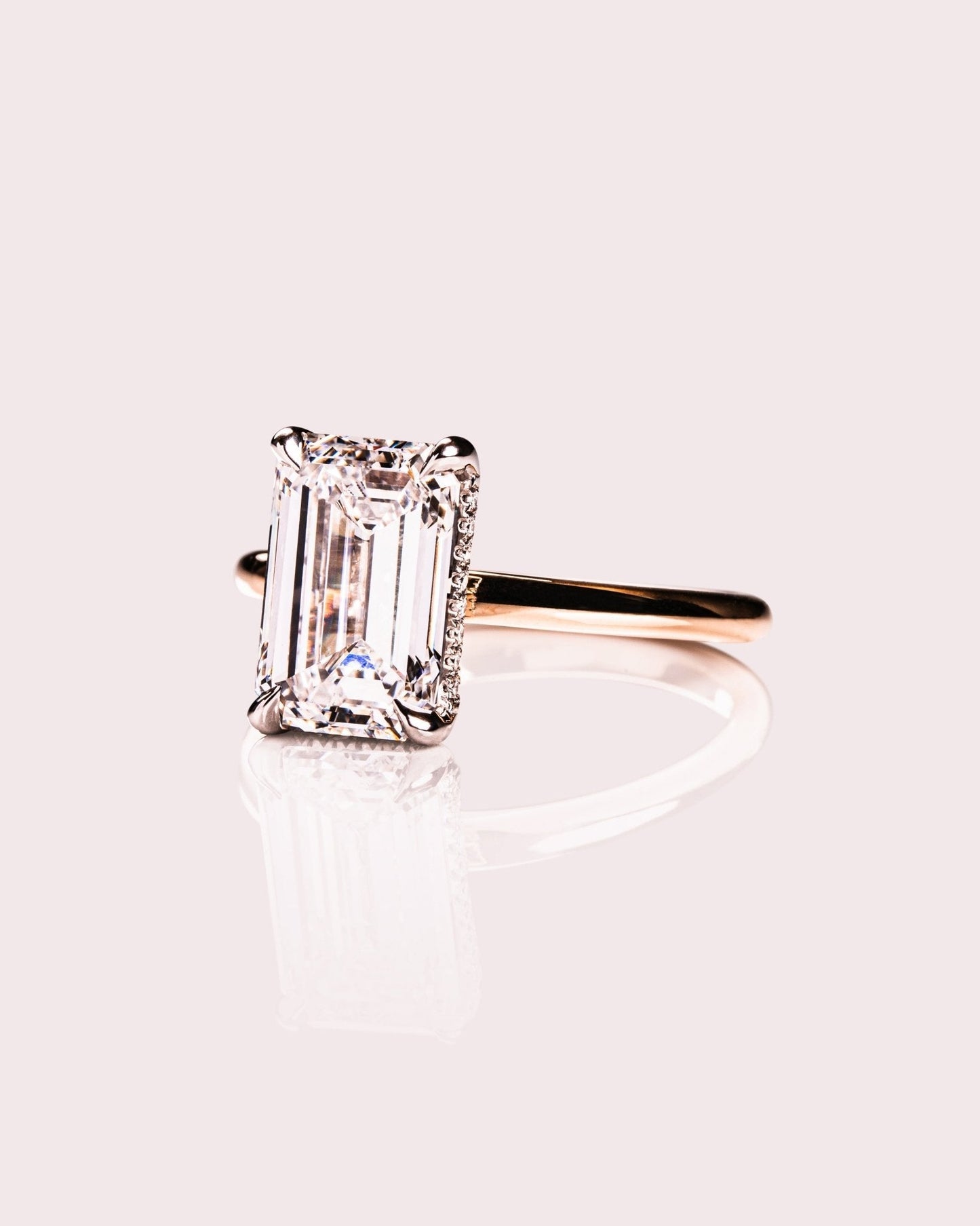 Cushion Hidden Halo Lab Grown Diamond Engagement Ring