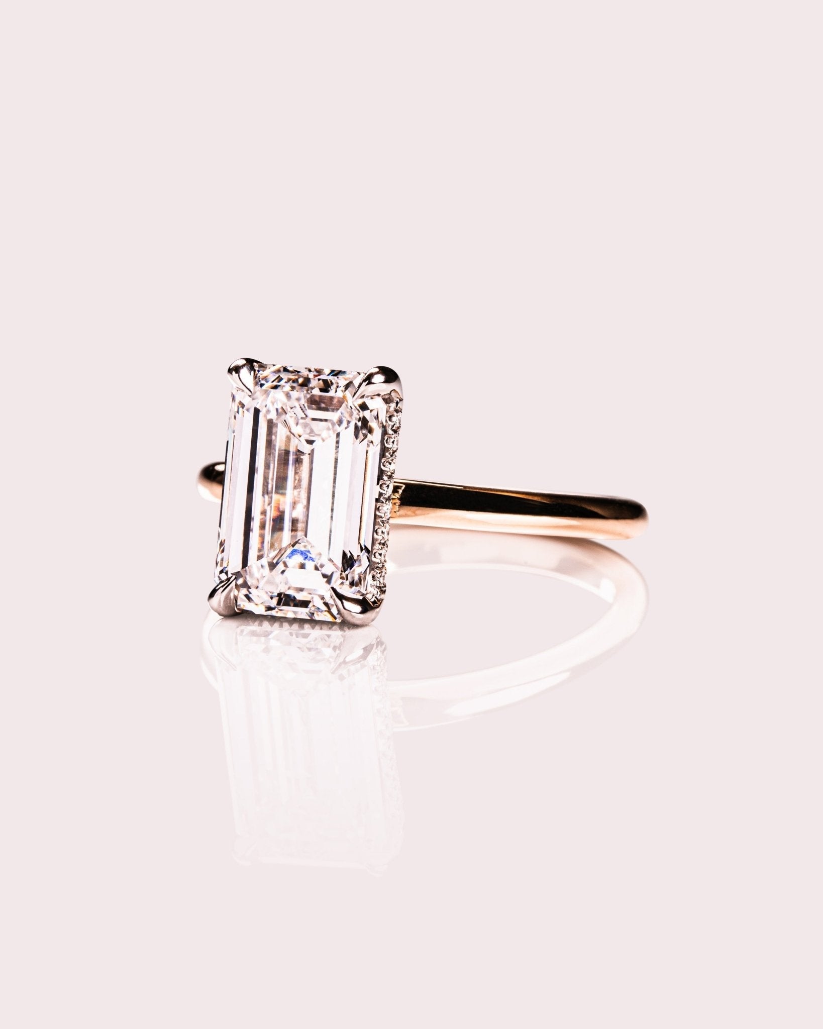 Cushion Hidden Halo Lab Grown Diamond Engagement Ring