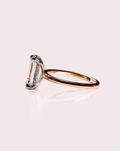 Cushion Hidden Halo Lab Grown Diamond Engagement Ring