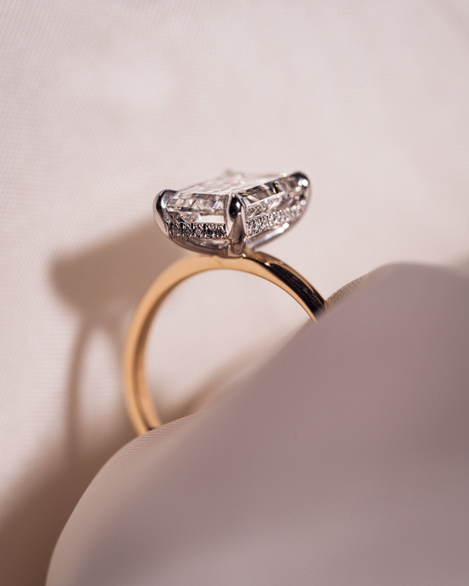 Cushion Hidden Halo Lab Grown Diamond Engagement Ring